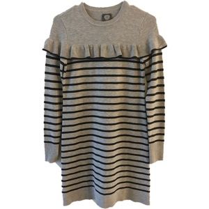 Vince Camuto NWOT striped ruffle sweater dress xs